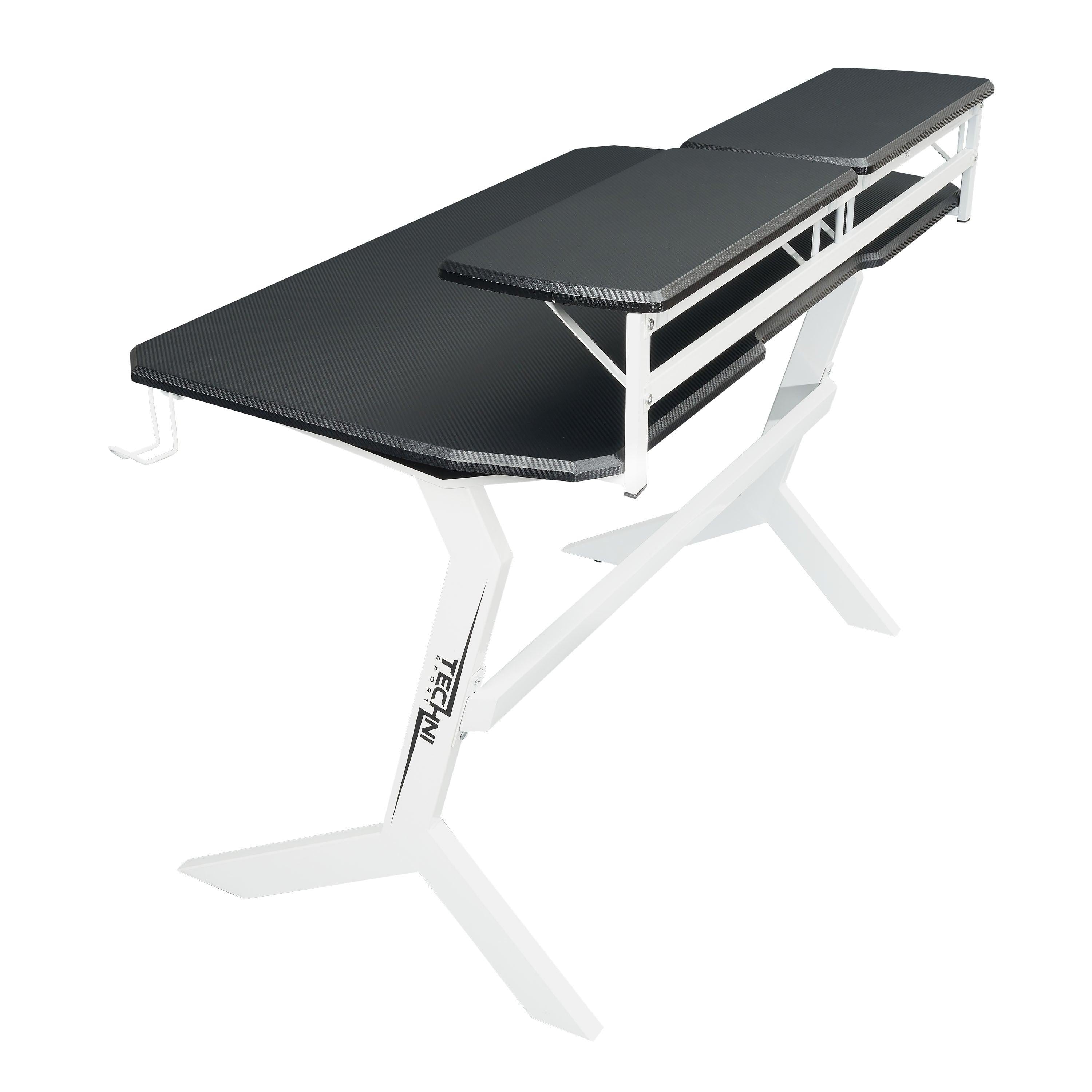 Techni Sport White Stryker Gaming Desk, White