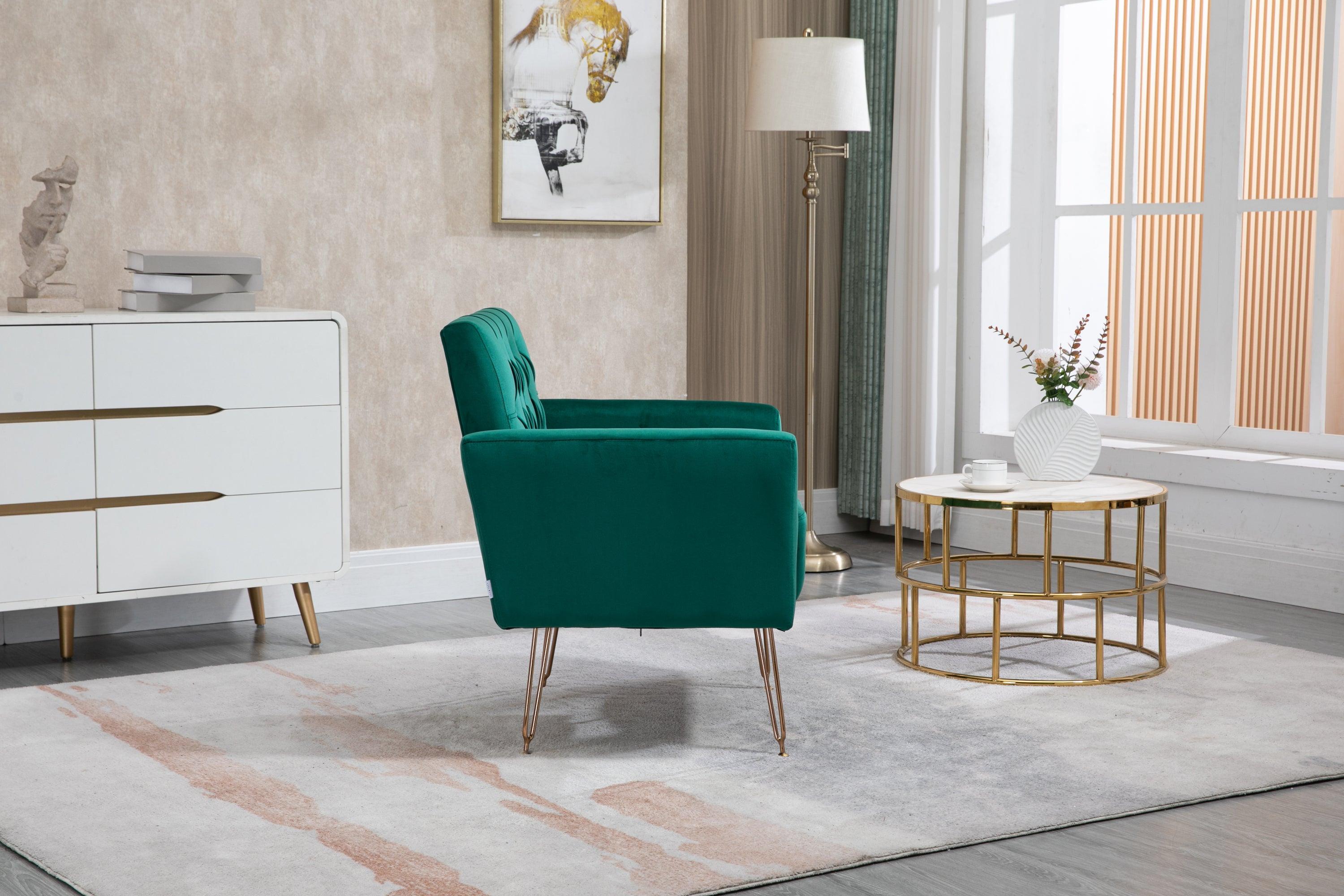 Accent  Chair  ,leisure single sofa  with Rose Golden  feet