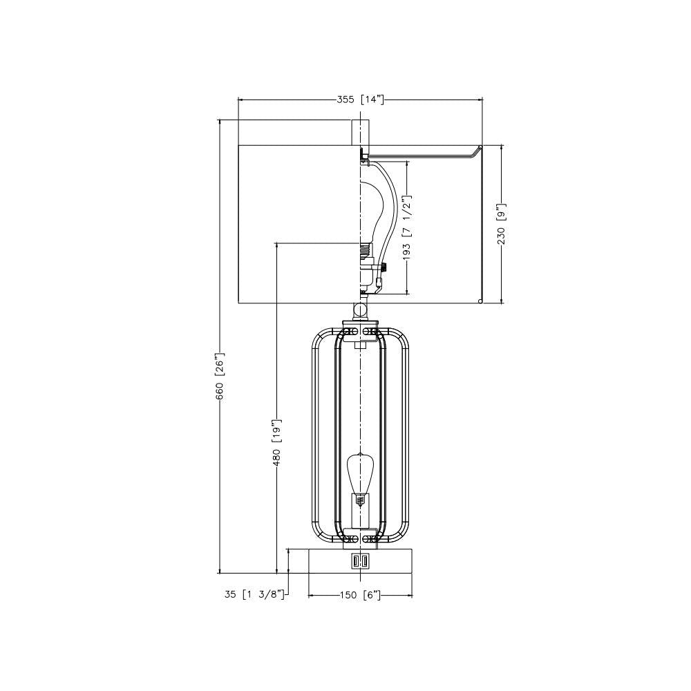 Metal USB Table Lamp (Set of 2)