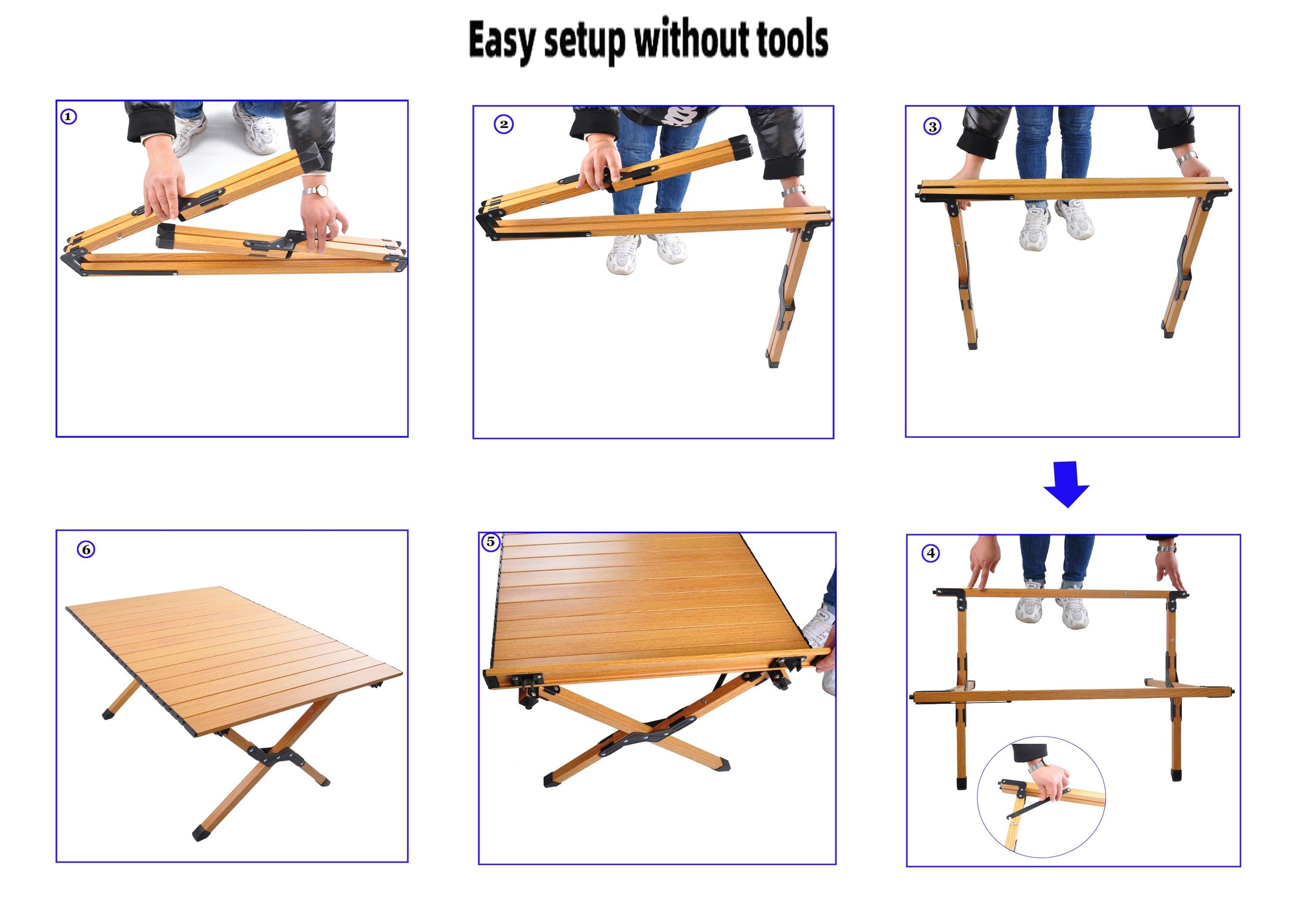 Portable Picnic Table With Solid Folding X-shaped Frame