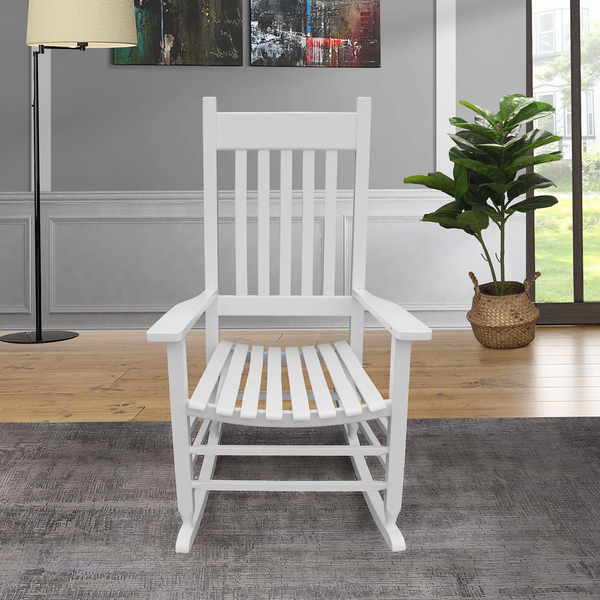 wooden porch rocker chair  WHITE image