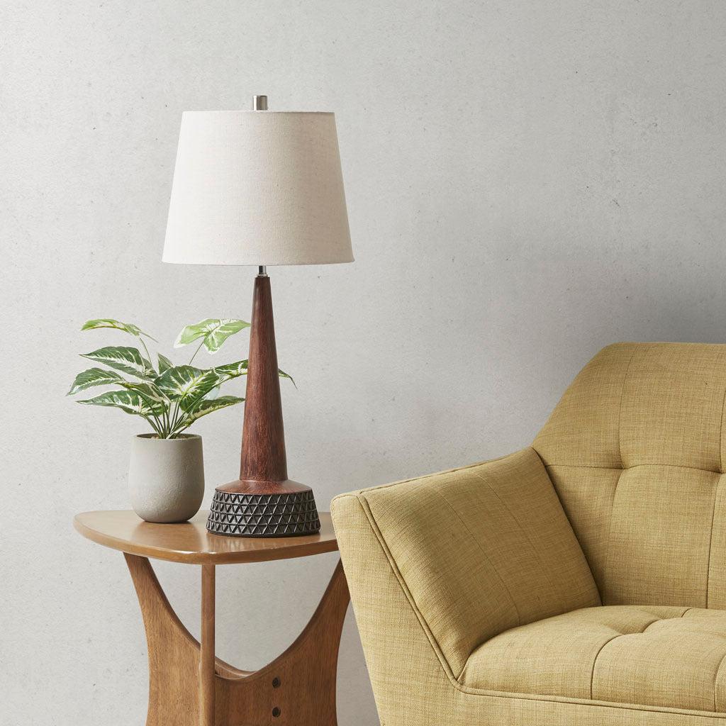 Whit Triangular Mid-Century Resin Table Lamp image