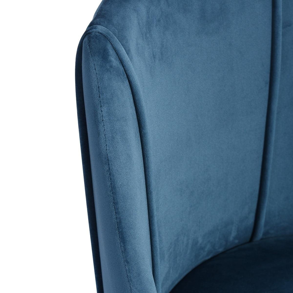 Velvet Upholstered Task Chair/ Home Office Chair - Blue