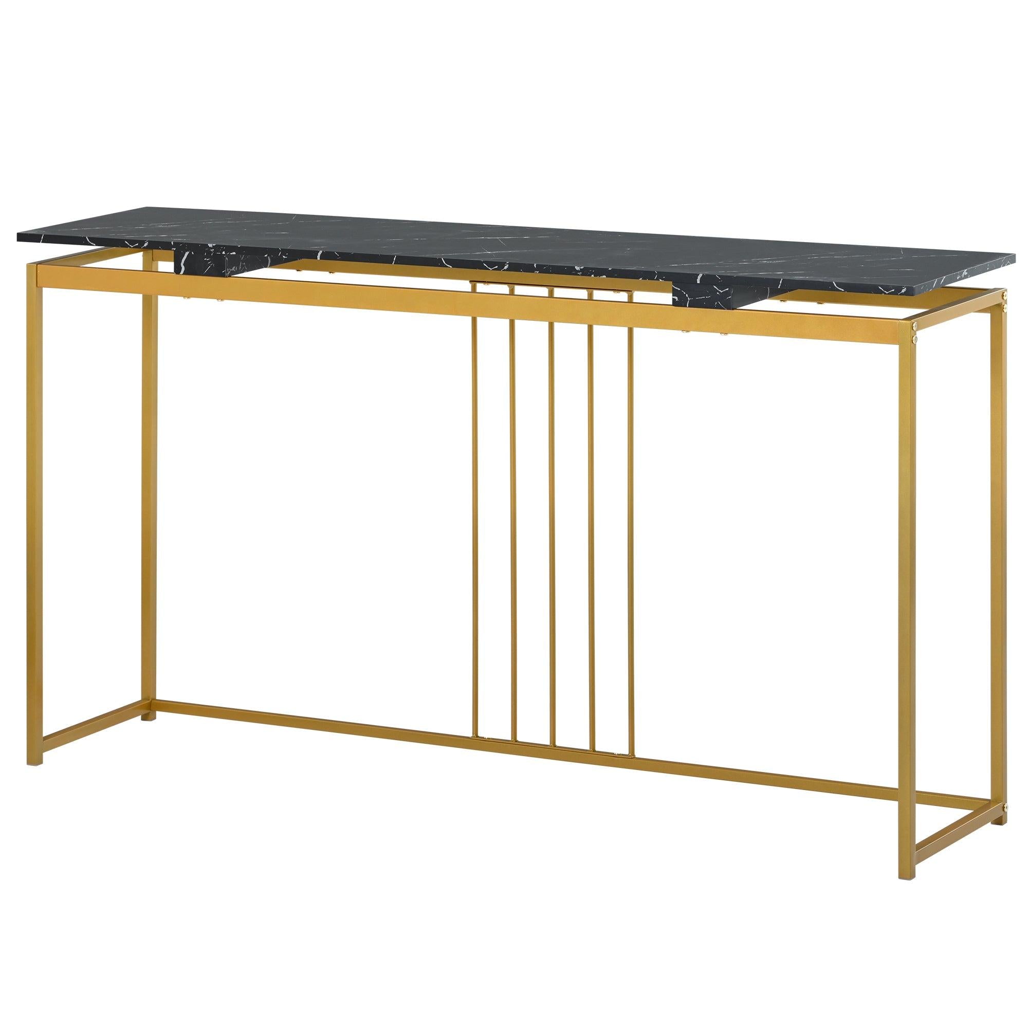 63''Modern Console Table, Extra Long Entryway Table with Metal Frame for Entryway, Hallway, Living Room, Foyer, Corridor, Office