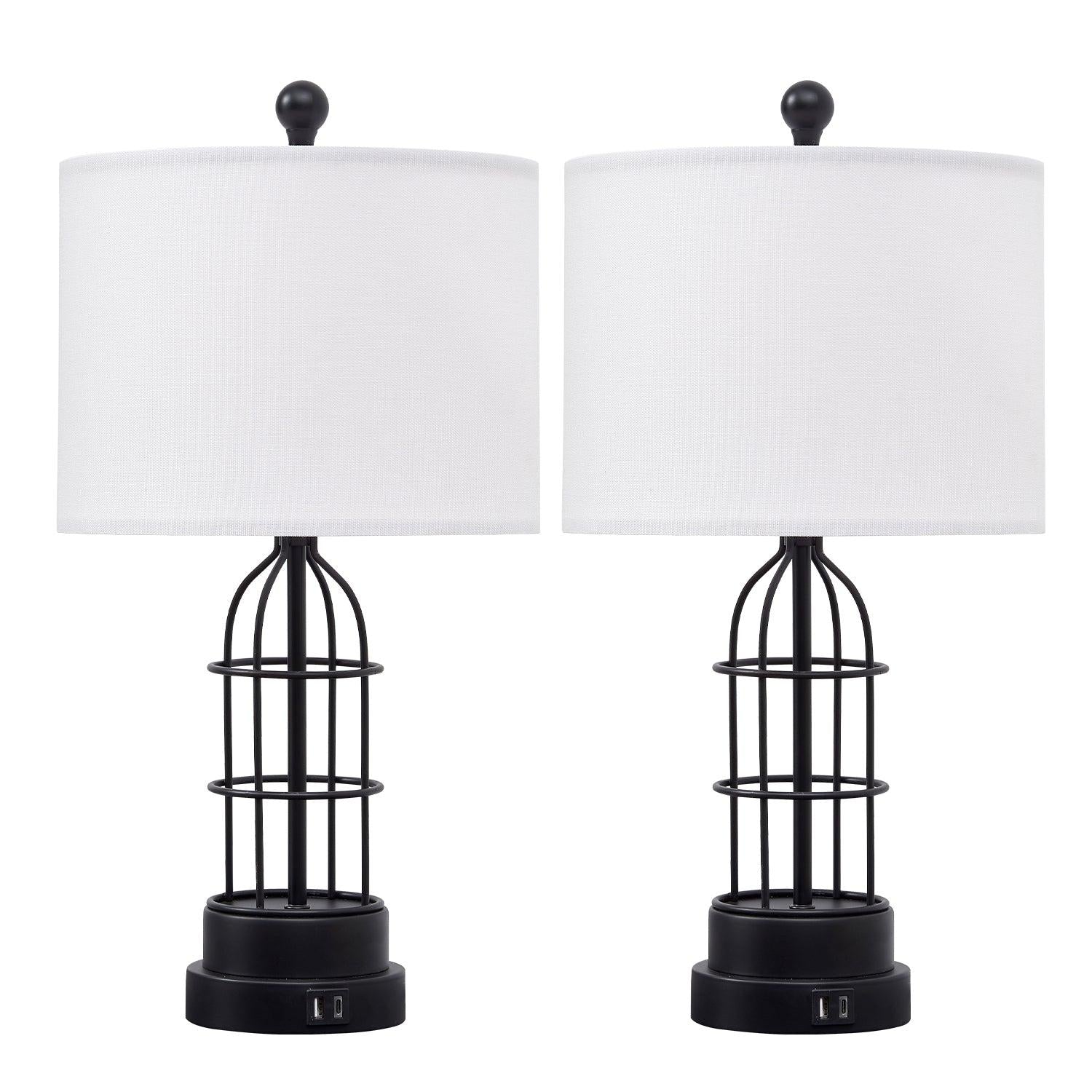 Metal USB Table Lamp (Set of 2)