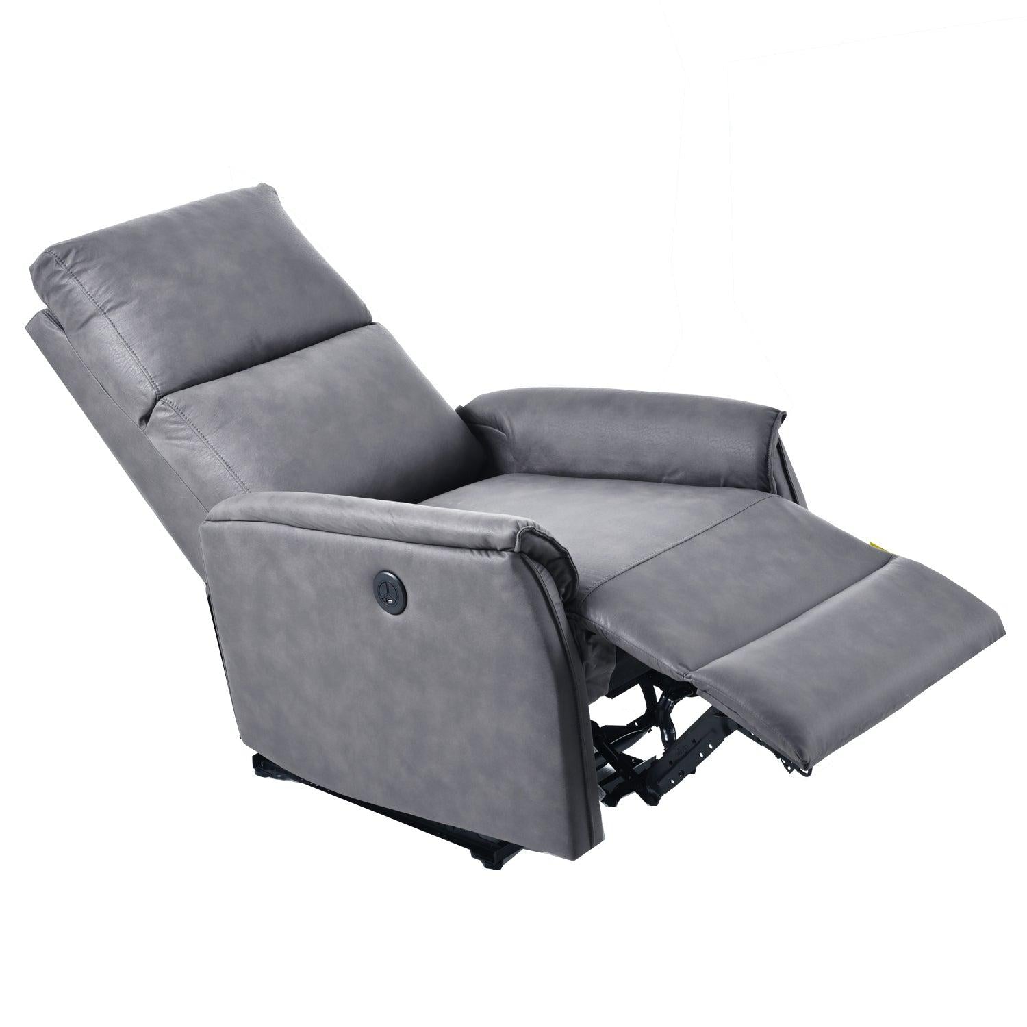 Electric Power Recliner Chair, Reclining Chair for Bedroom Living Room,Small Recliners Home Theater Seating, with USB Ports,Recliner for small space,Dark Gray