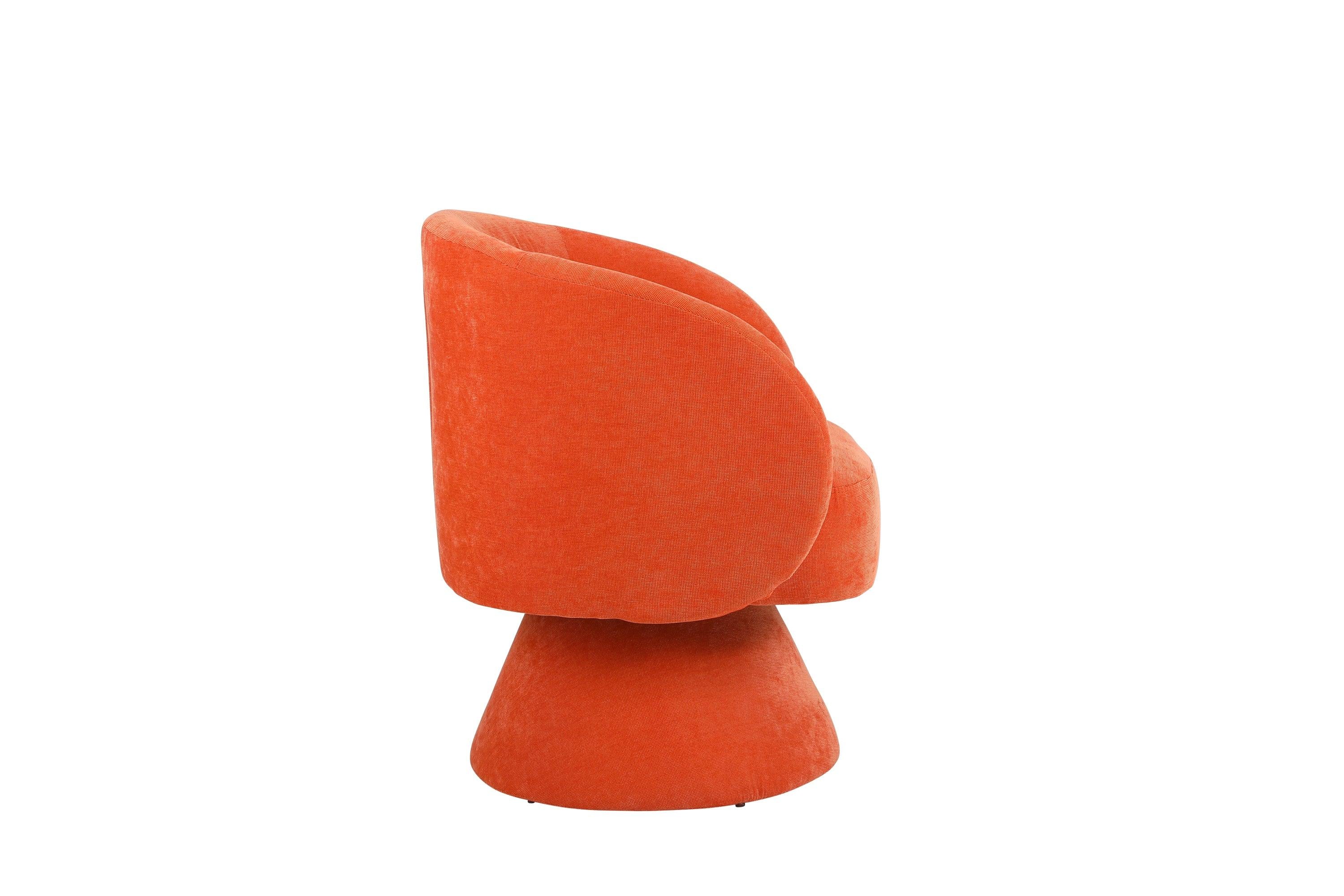 Swivel Accent Chair Armchair, Round Barrel Chair in Fabric for Living Room Bedroom(Orange)