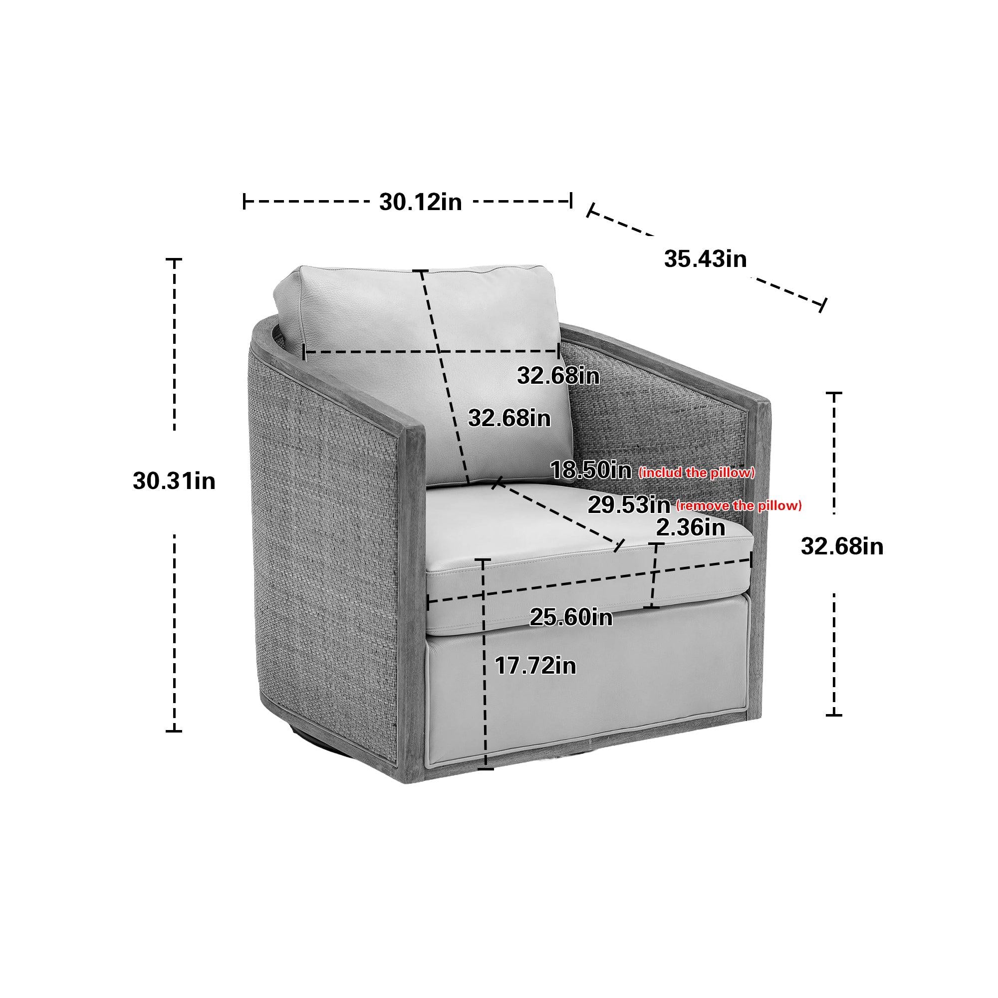 Swivel Barrel Chair, Comfy Round Accent Sofa Chair for Living Room, 360 Degree Swivel Barrel Club Chair, Leisure Arm Chair for Nursery, Hotel, Bedroom, Office, Lounge