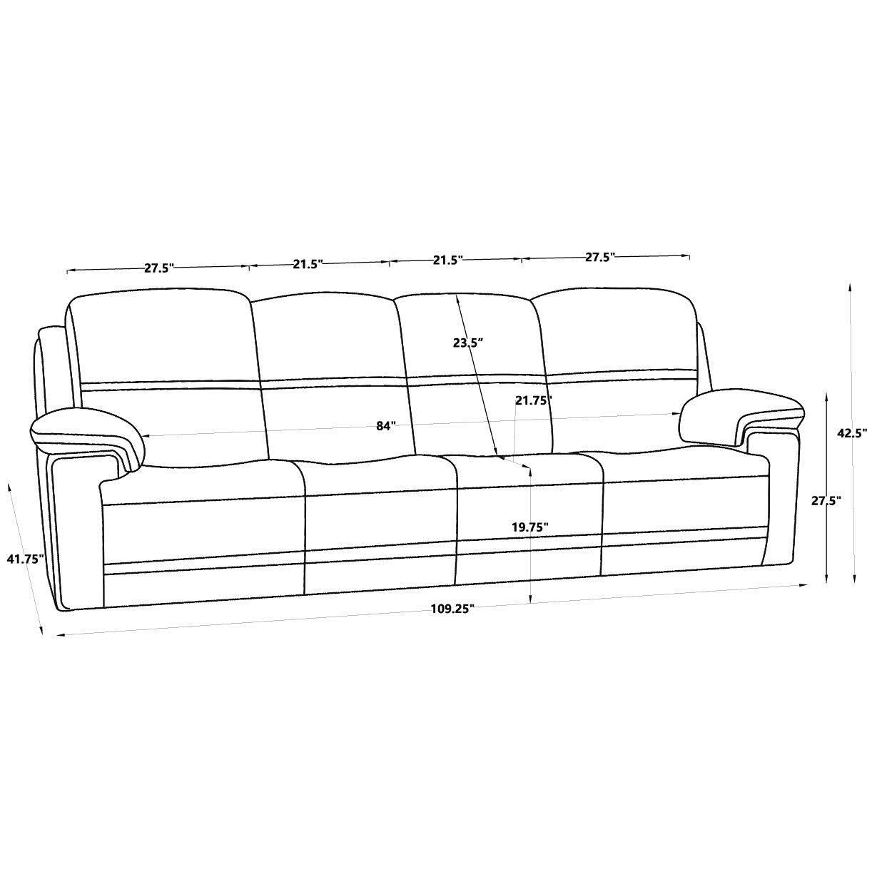 Timo Top Grain Leather Power Reclining Sofa | Adjustable Headrest | Big Size | Cross Stitching