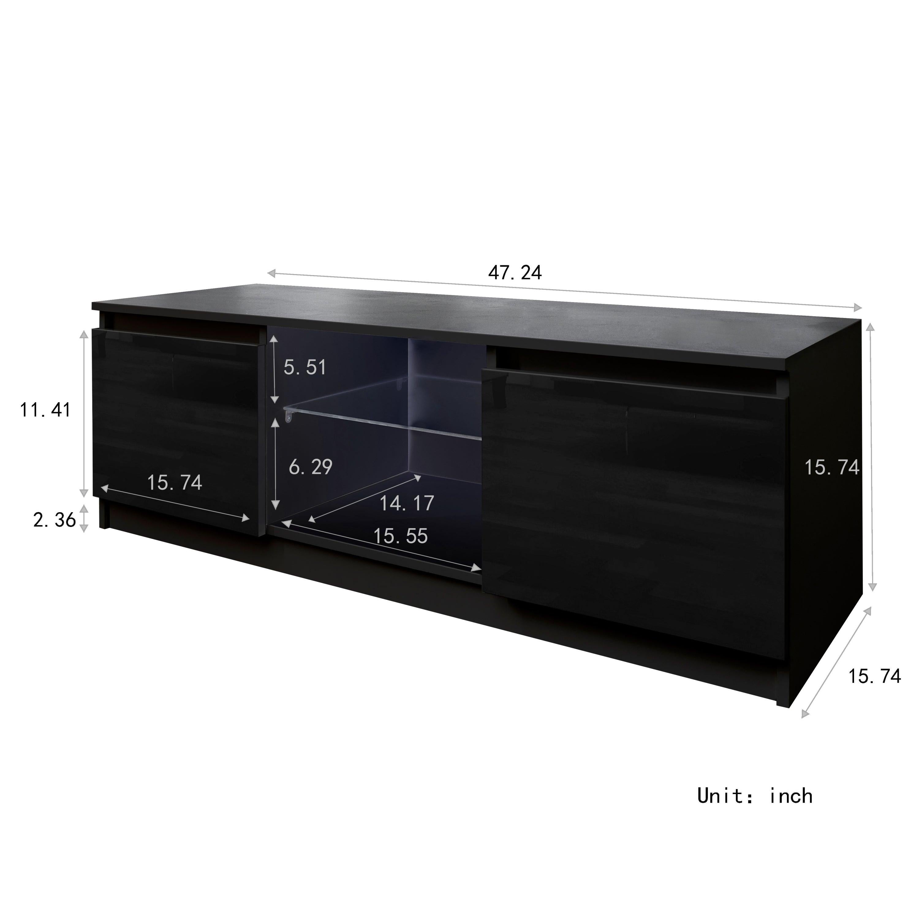 TV Cabinet Wholesale, Black  TV Stand with LED Lights