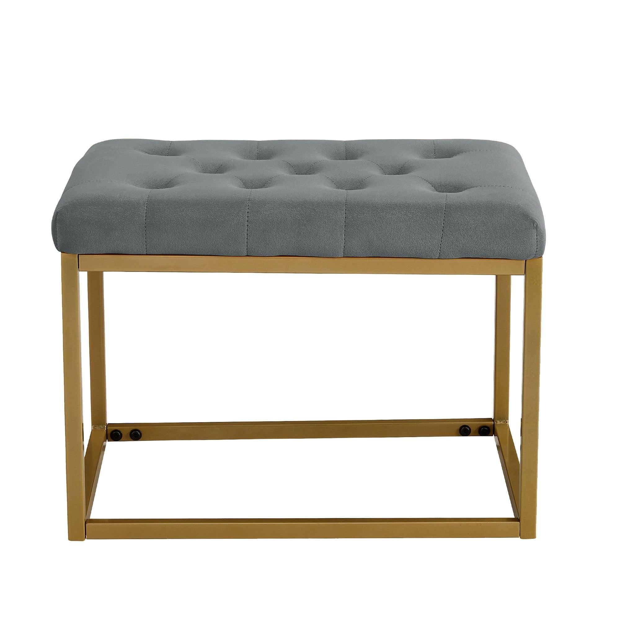 VelvetShoe Changing Dark Grey  Footstool, Square Vanity Chair, Sofa Stool,Makup Stool .Vanity Seat ,Rest Stool. Piano Bench.Suitable for Clothes Shop,Living Room, Porch, Fitting Room Bedroom