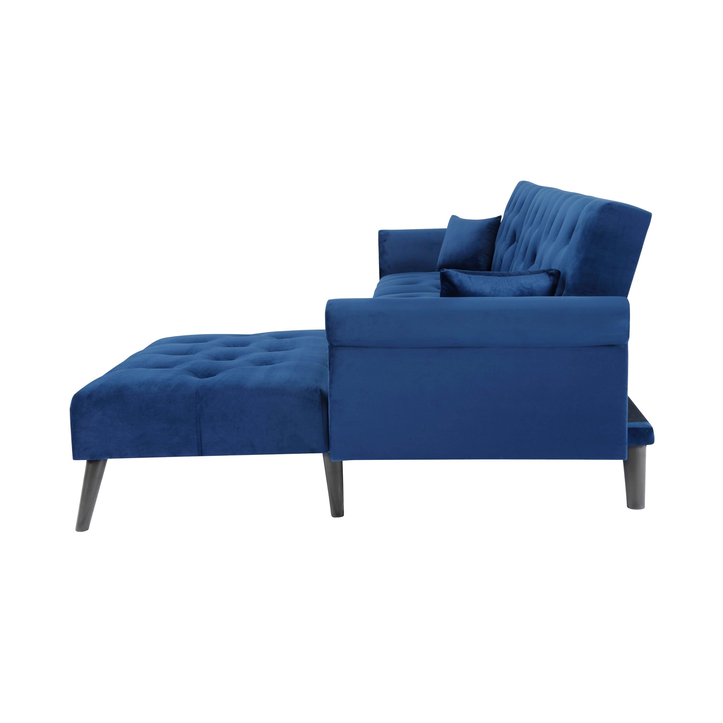 Convertible Sofa bed sleeper Navy Blue velvet （W223S00007、W223S00144、W223S00459、W223S00871、W223S00709、W223S00436、W223S01591、W223S00429。Size difference, See Details in page.）