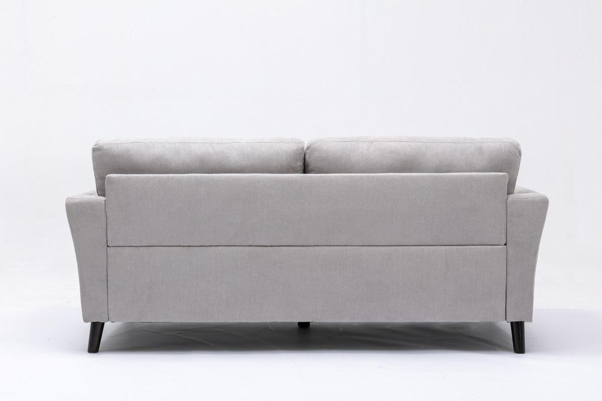 Damian Light Gray Velvet Fabric Sofa Loveseat Living Room Set