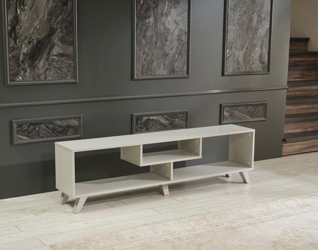 Parma Mid CenturyModern Tv Stand Open Shelving Entertainment Centre 67 inch Tv Unit, Grey image