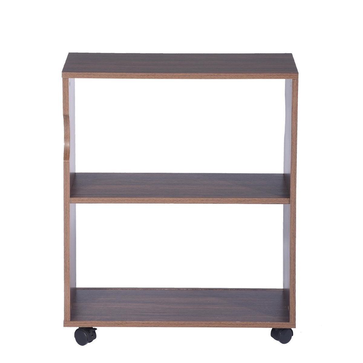 47.4" L Computer Desk with movable bookcase, brown