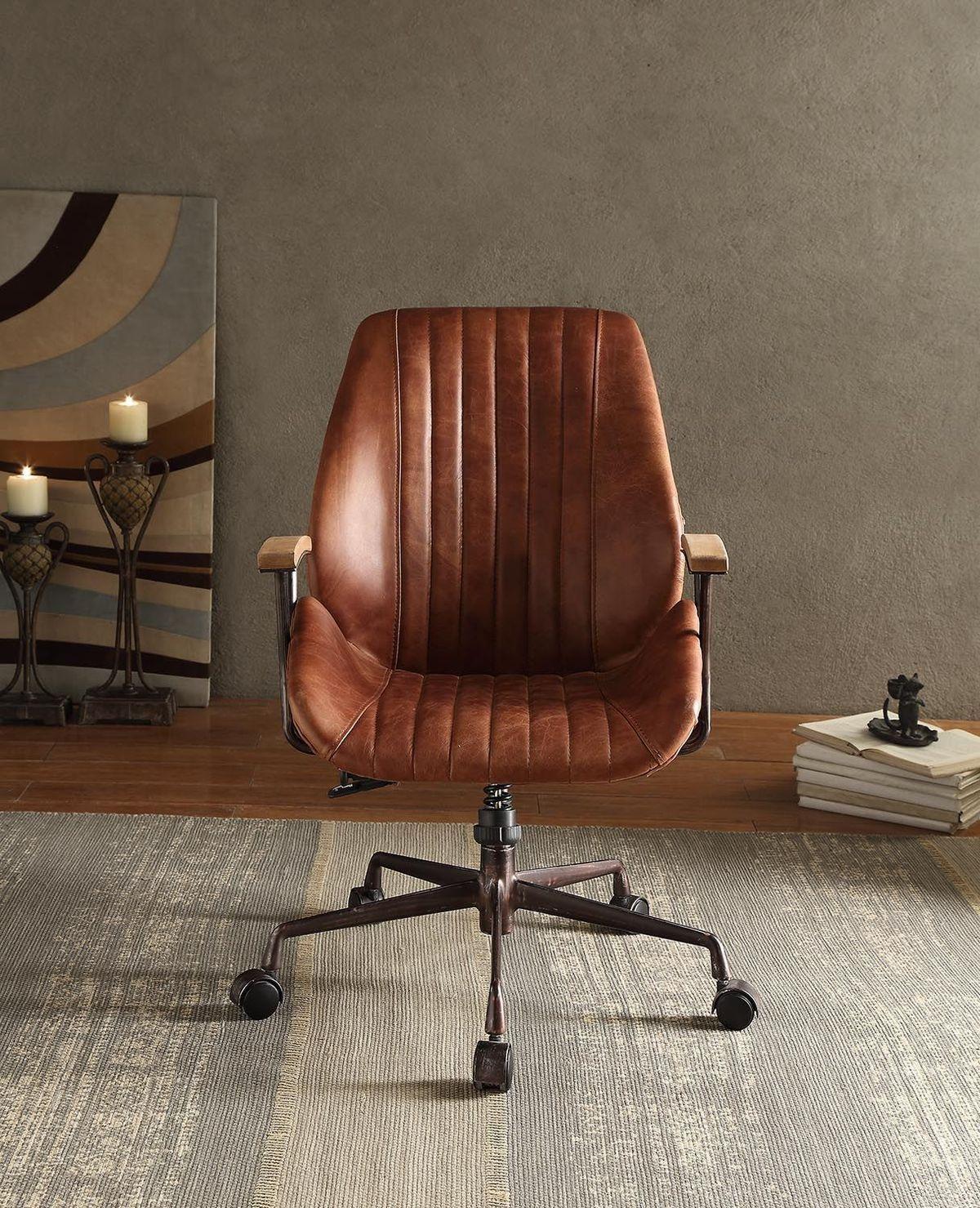 ACME Hamilton Office Chair in Cocoa Top Grain Leather 92413