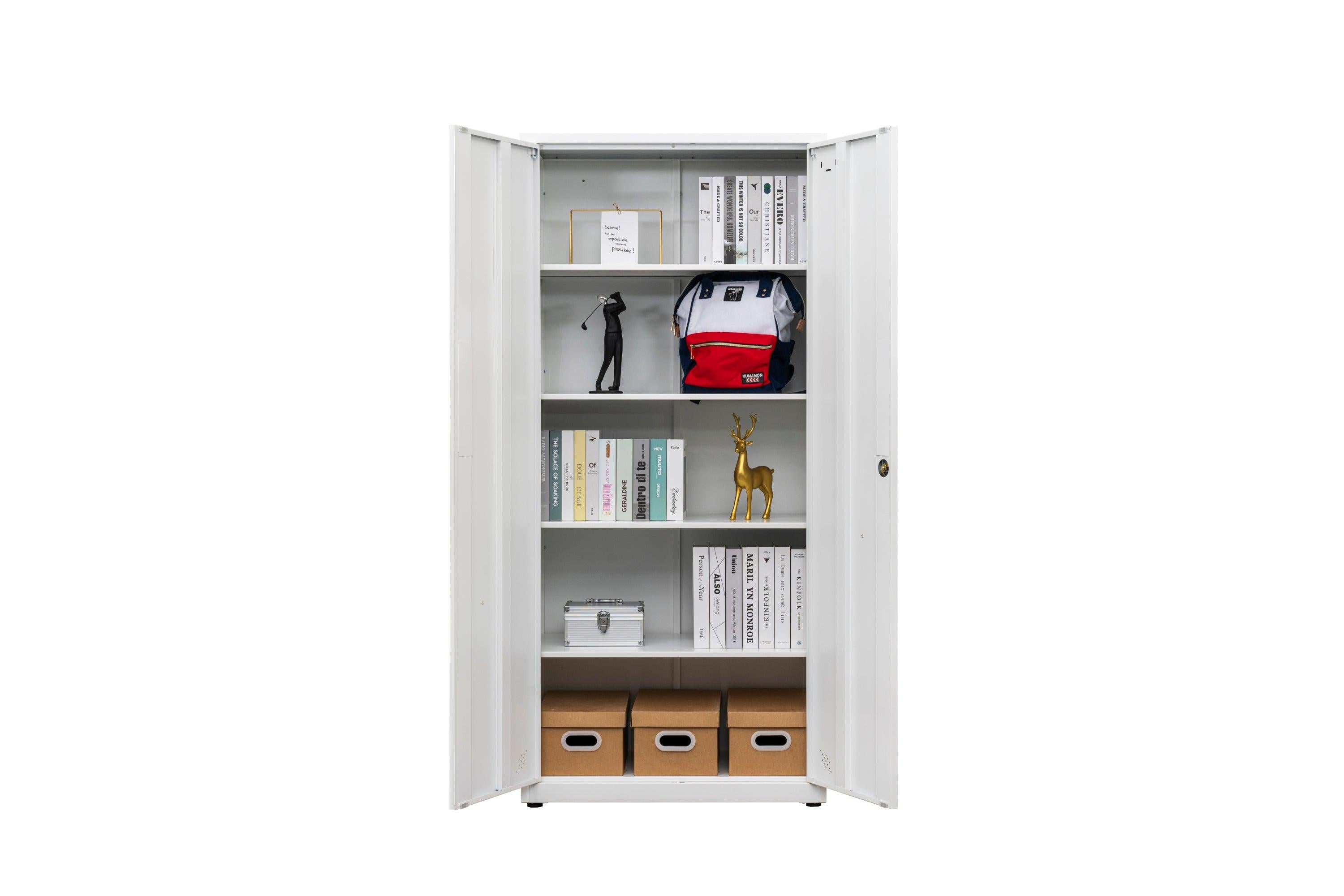 HighStorage Cabinet with 2 Doors and 4 Partitions to Separate 5Storage Spaces, Home/ Office Design