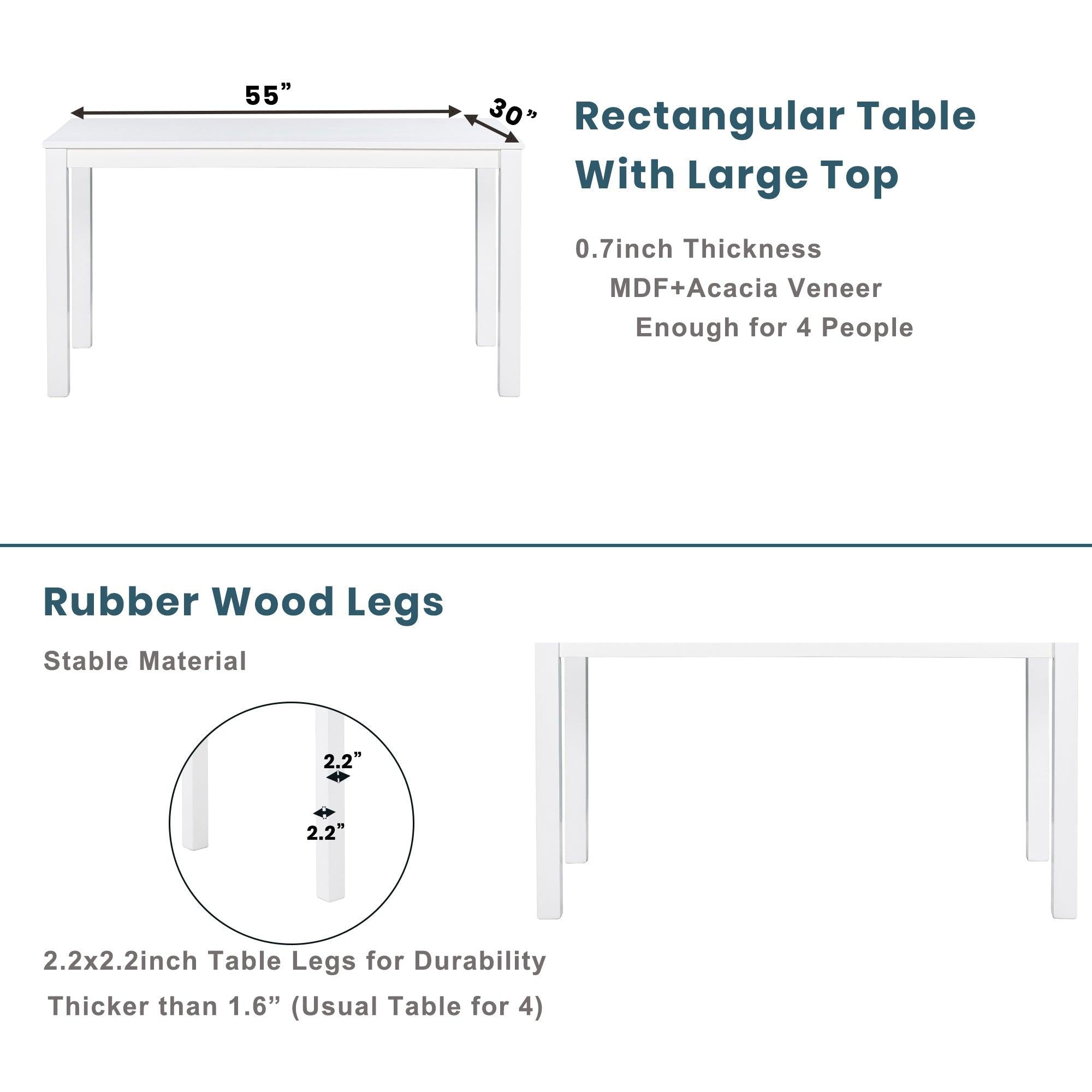 Wood 5-Piece Dining Table Set with 4 Arm Upholstered Dining Chairs,Gray